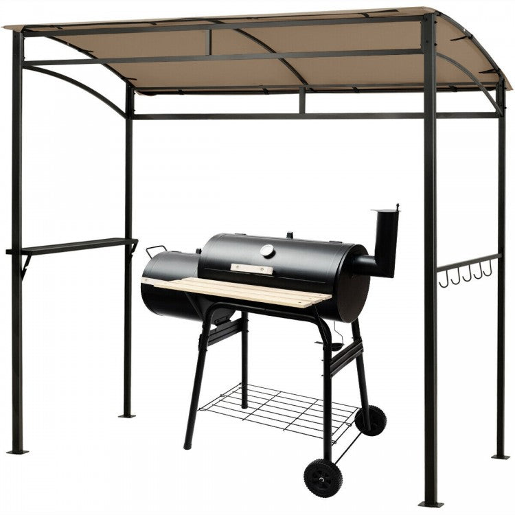 Gazebo de jardin pour barbecue, abri pour barbecue, terrasse extérieure, 7 x 4,5 pieds