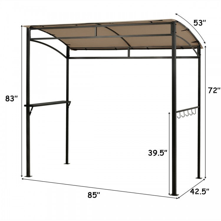 Gazebo de jardin pour barbecue, abri pour barbecue, terrasse extérieure, 7 x 4,5 pieds