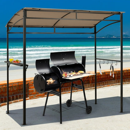 Gazebo de jardin pour barbecue, abri pour barbecue, terrasse extérieure, 7 x 4,5 pieds