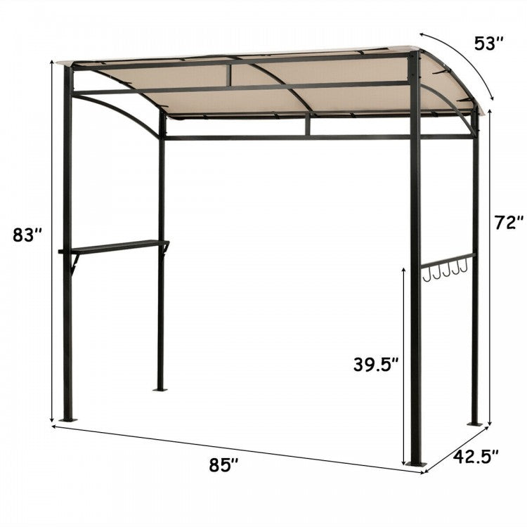 Gazebo de jardin pour barbecue, abri pour barbecue, terrasse extérieure, 7 x 4,5 pieds