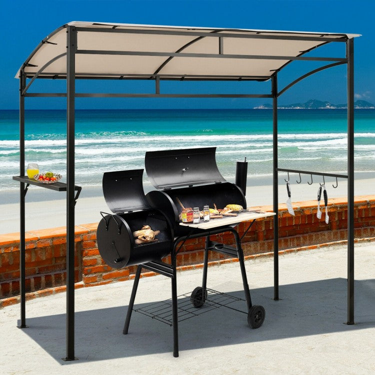 Gazebo de jardin pour barbecue, abri pour barbecue, terrasse extérieure, 7 x 4,5 pieds