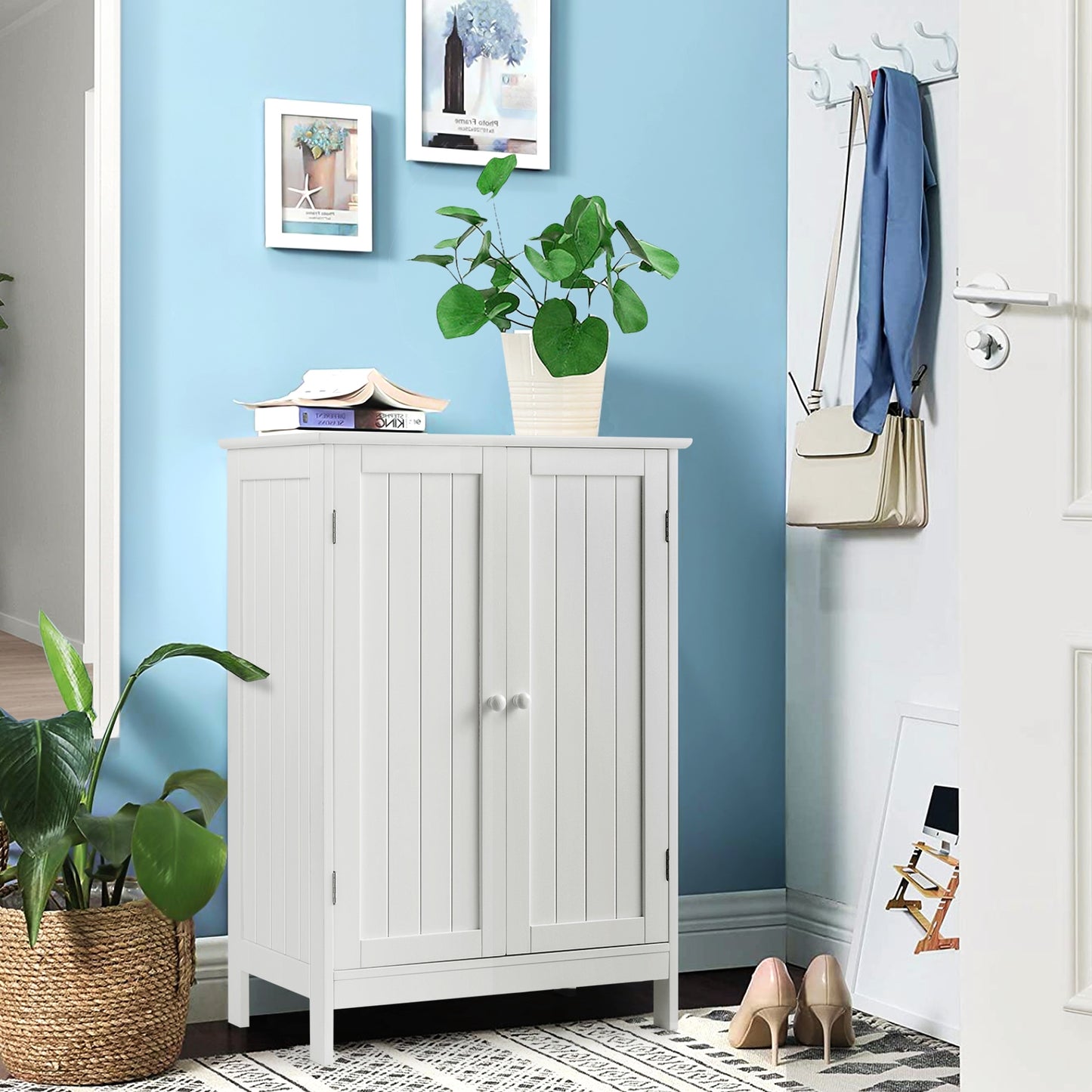 Armoire de rangement à double porte pour salle de bain