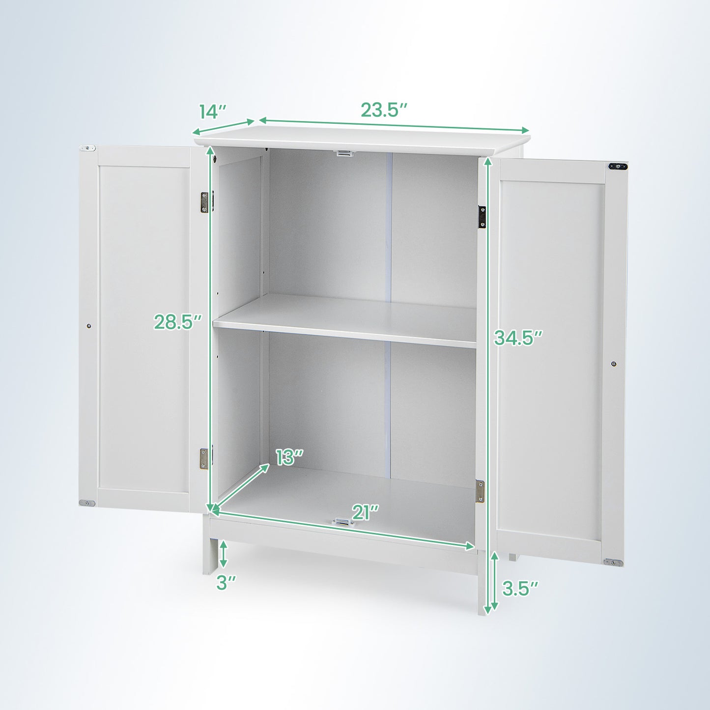 Armoire de rangement à double porte pour salle de bain