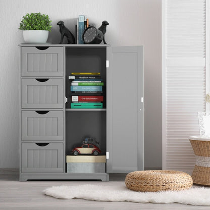 Armoire d'intérieur en bois avec 4 tiroirs - Gris