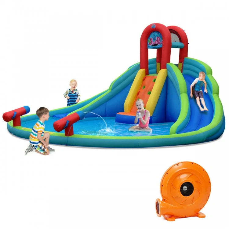 Inflatable Water Slide Bounce House with Mighty Splash Pool