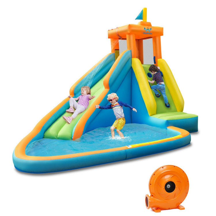 Toboggan aquatique gonflable pour enfants avec souffleur de 740 W