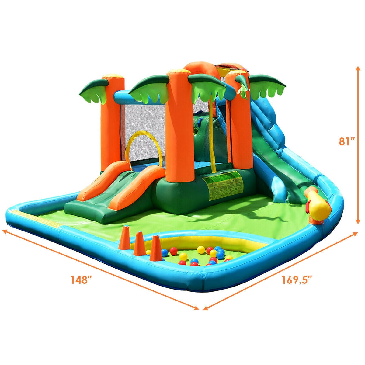 Toboggan aquatique gonflable pour enfants avec souffleur