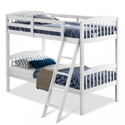 Solid Wood Twin Bunk Beds with Detachable Ladder