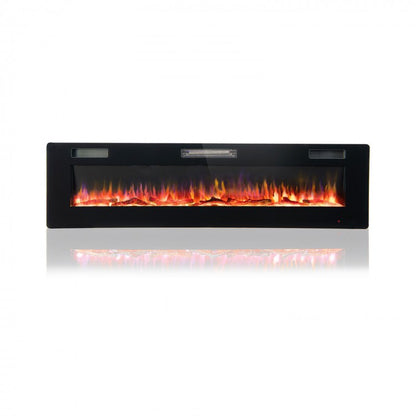 30-Inch Recessed Ultra Thin Electric Fireplace Heater with Glass Appearance