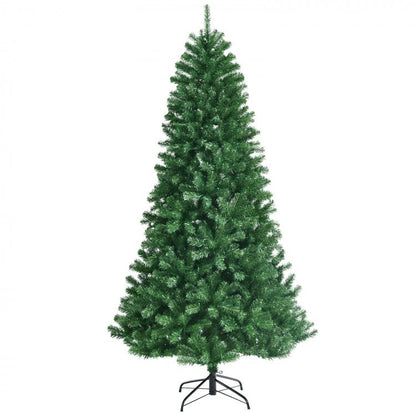 6/7/8 Feet Artificial Christmas Tree with Remote-controlled Color-changing LED Lights