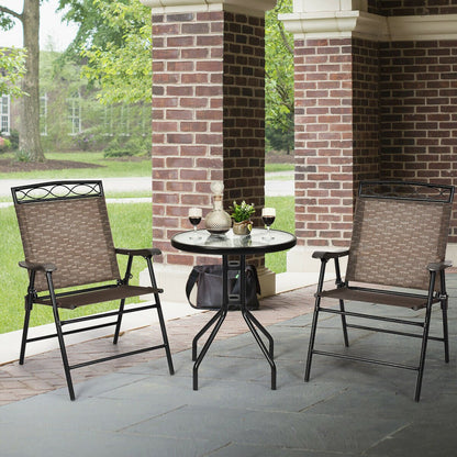 Ensemble de salle à manger de patio avec chaises pliantes et table de patio