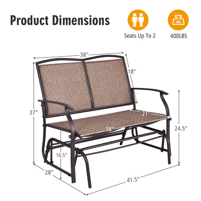 Iron Patio Rocking Chair for Outdoor Backyard and Lawn