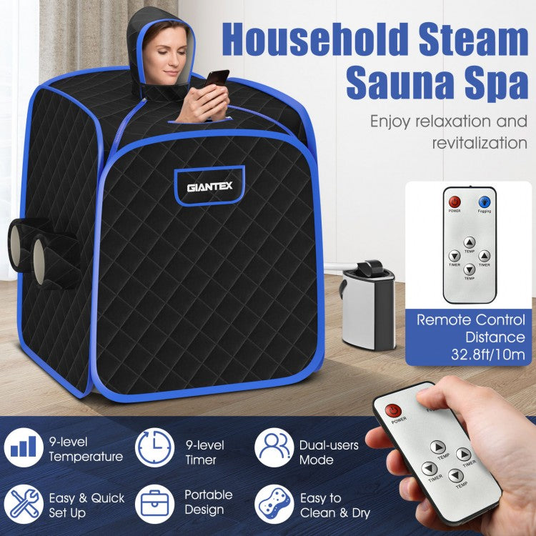 Sauna à vapeur portable pliable de 2 L