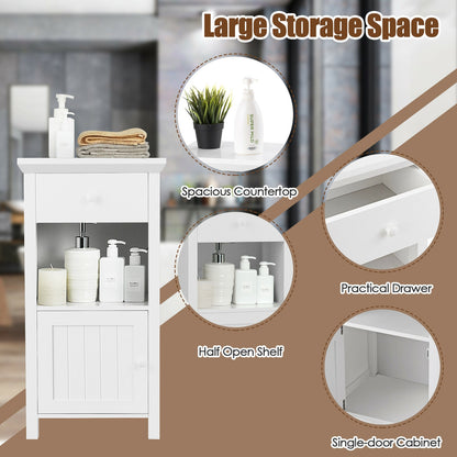 Bathroom Floor Storage Drawer Cabinet Cupboard with Door