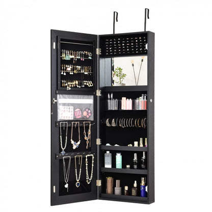 Lockable Storage Jewelry Cabinet  with Frameless Mirror