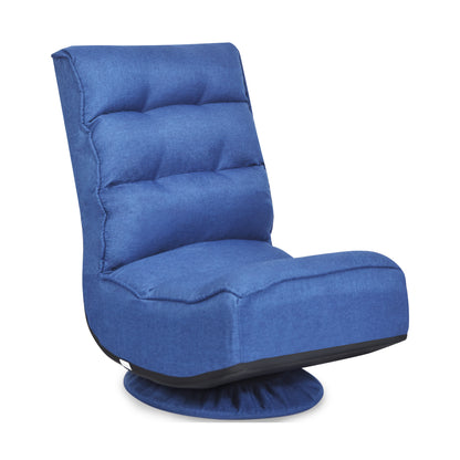 5-Position Folding Floor Gaming Chair with Tufted Back Support