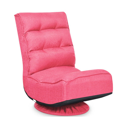 5-Position Folding Floor Gaming Chair with Tufted Back Support