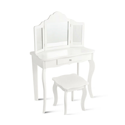 Mini Makeup Dressing Mirror Vanity Table Stool Set