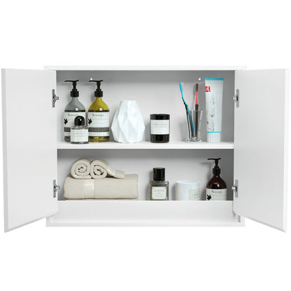 2-Door Wall-Mounted Bathroom Mirrored Medicine Cabinet