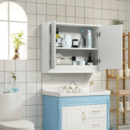 2-Door Wall-Mounted Bathroom Mirrored Medicine Cabinet