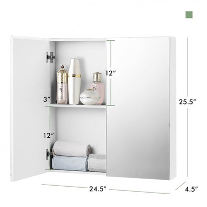 Armoire de salle de bain murale sans cadre avec 3 portes et étagères réglables