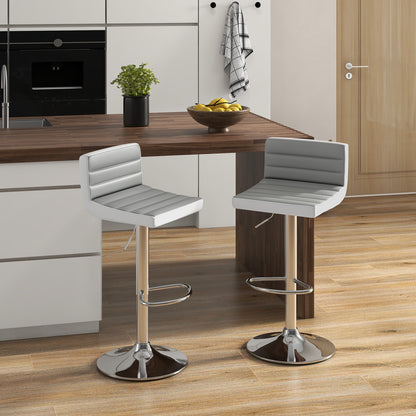 Lot de 2 tabourets de bar à hauteur réglable avec cuir PU