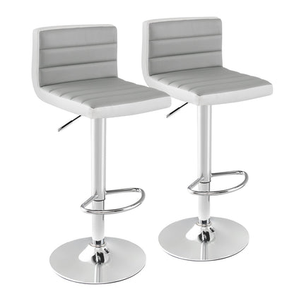 Lot de 2 tabourets de bar à hauteur réglable avec cuir PU