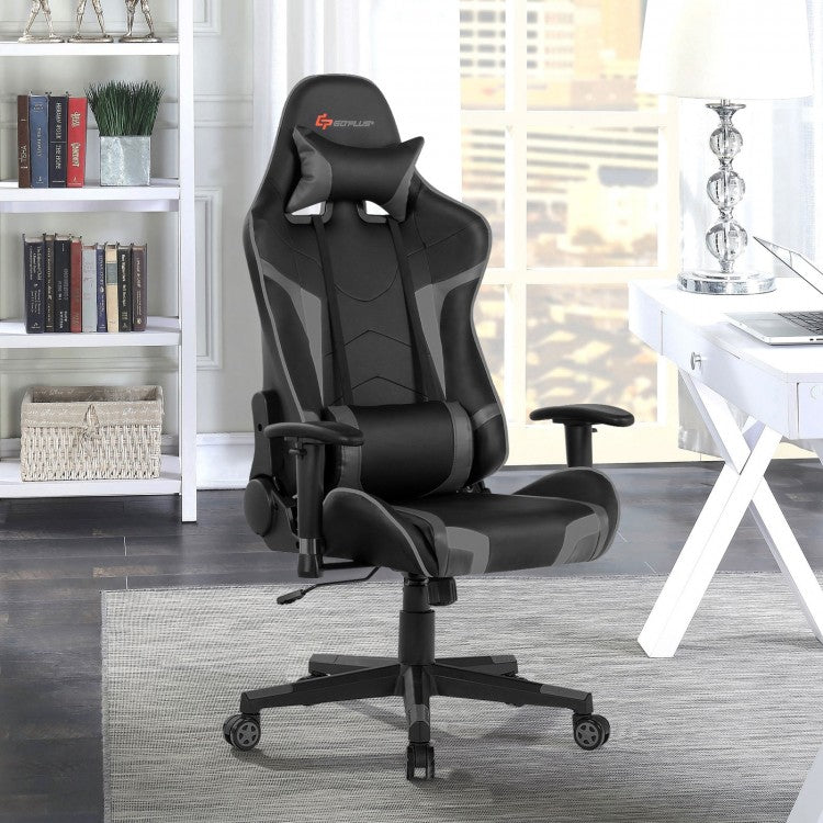 Fauteuil de jeu inclinable et pivotant avec massage et support lombaire