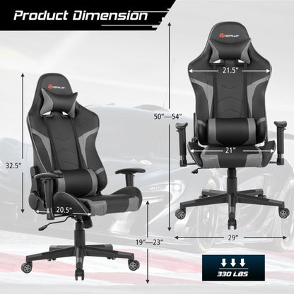 Fauteuil de jeu inclinable et pivotant avec massage et support lombaire