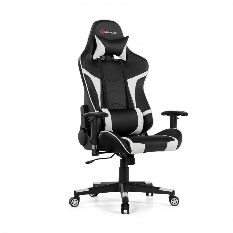 Reclining Swivel Massage Gaming Chair with Lumbar Support