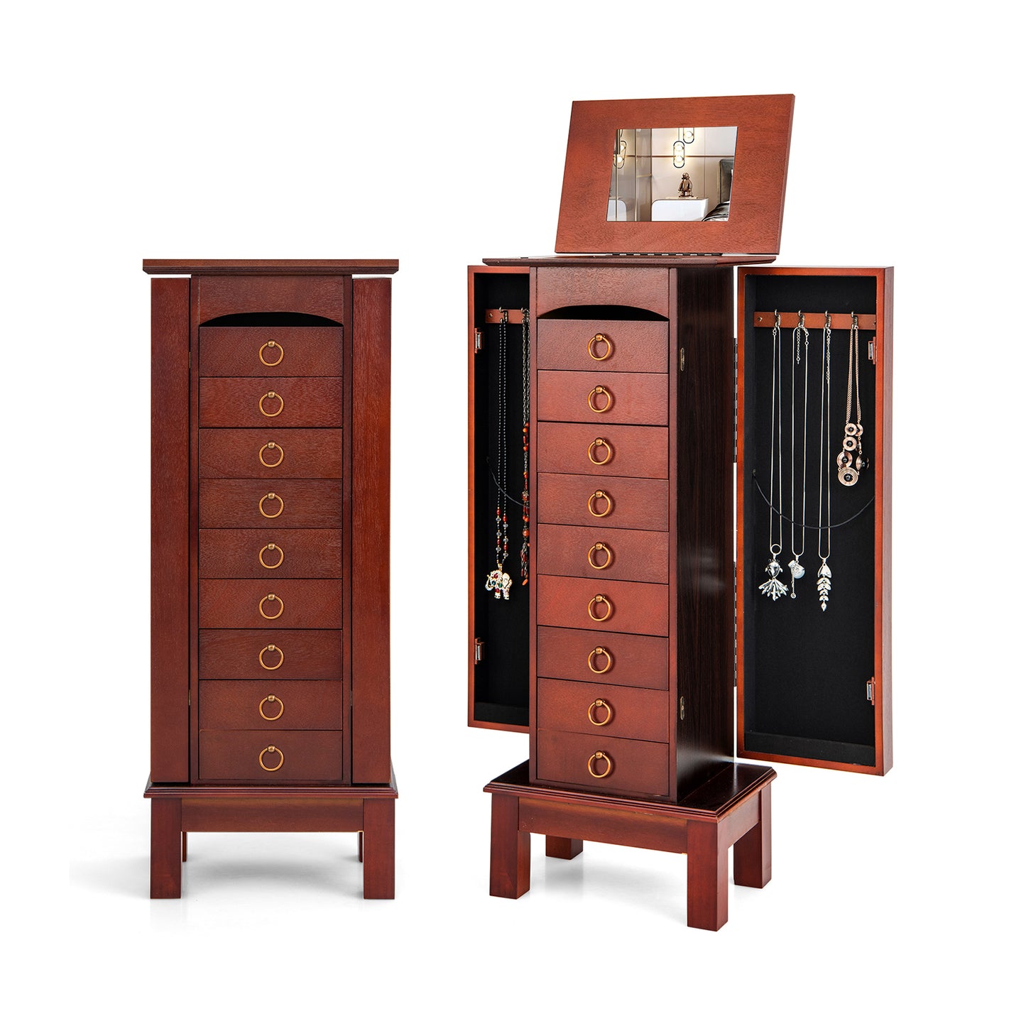 Armoire de rangement à bijoux de grande capacité avec 9 tiroirs