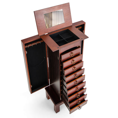 Armoire de rangement à bijoux de grande capacité avec 9 tiroirs