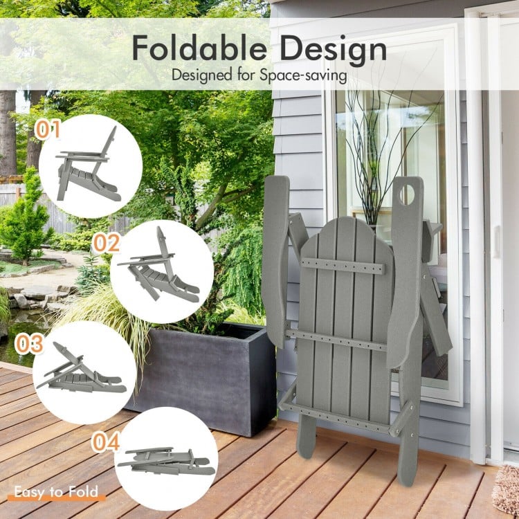 Chaise de patio pliable et résistante aux intempéries avec porte-gobelet intégré