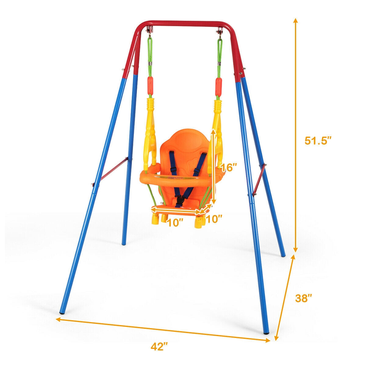 Toddler Swing Set High Back Seat with Swing Set