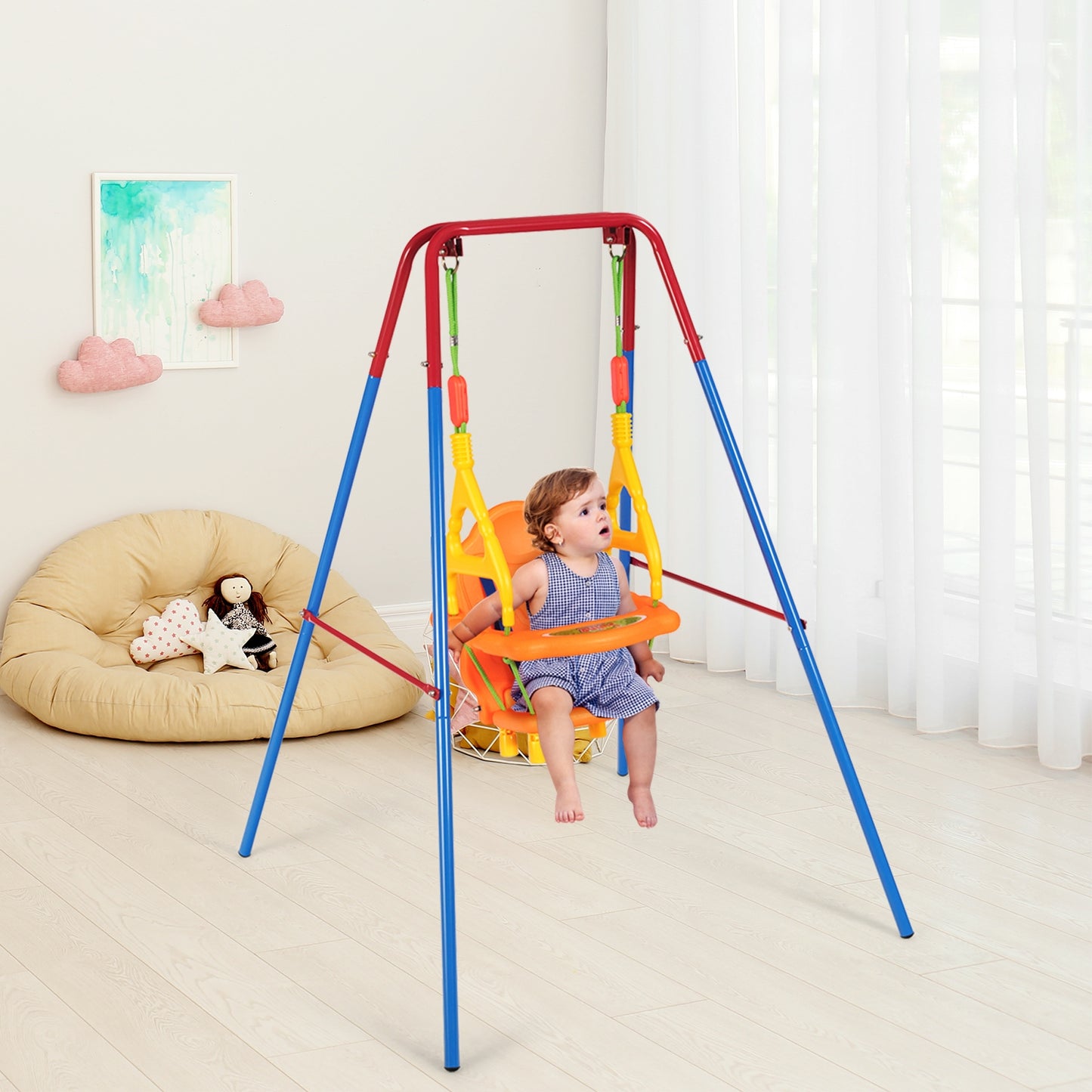 Toddler Swing Set High Back Seat with Swing Set