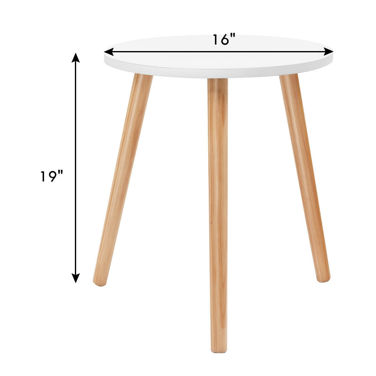 Table basse ronde moderne de 16 pouces