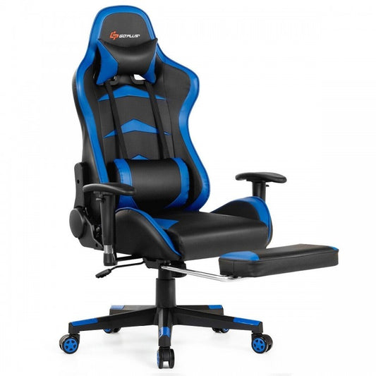 Massage Gaming Chair with Footrest