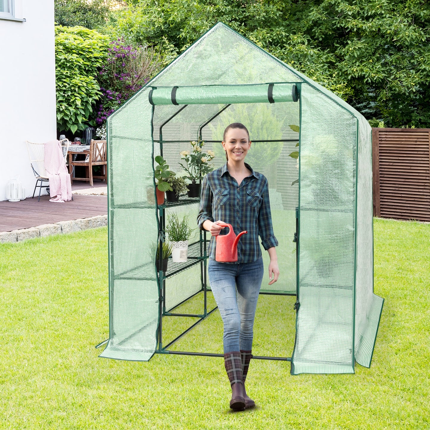 Mini serre de jardinage extérieur à 8 étagères