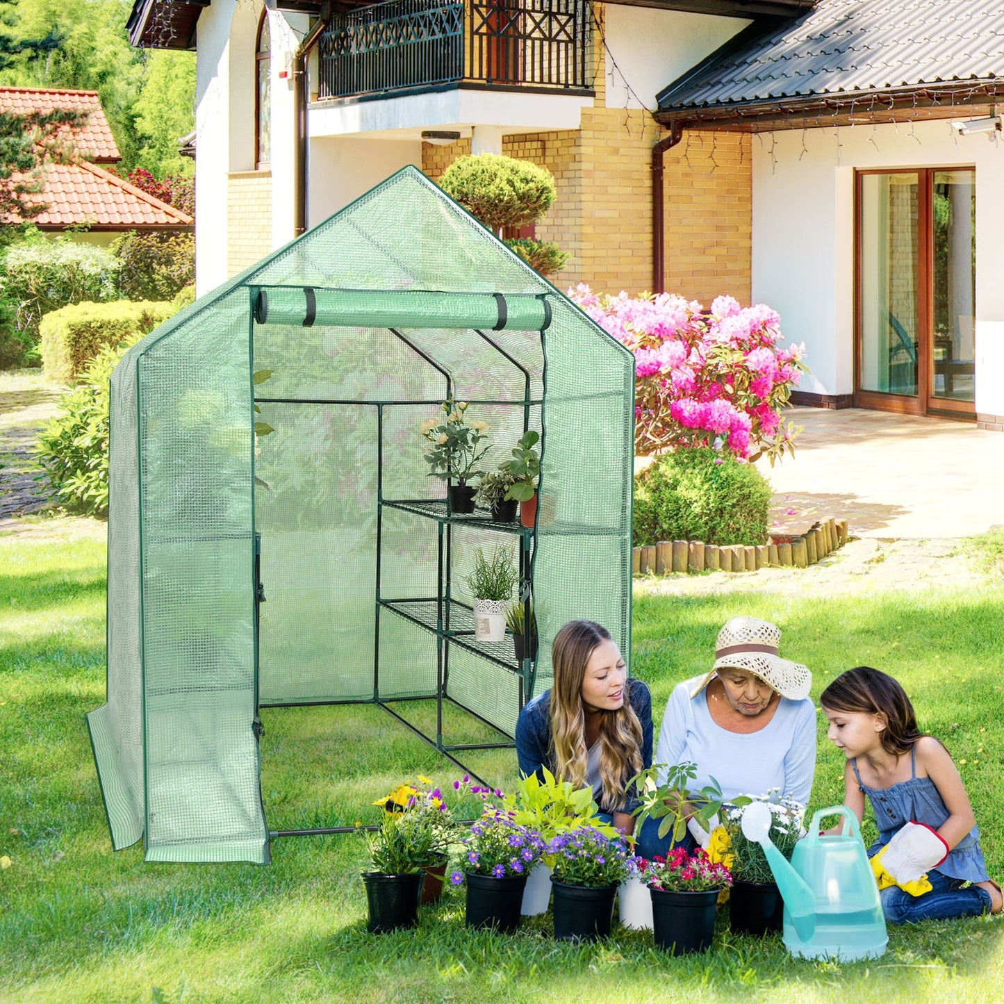 Mini serre de jardinage extérieur à 8 étagères