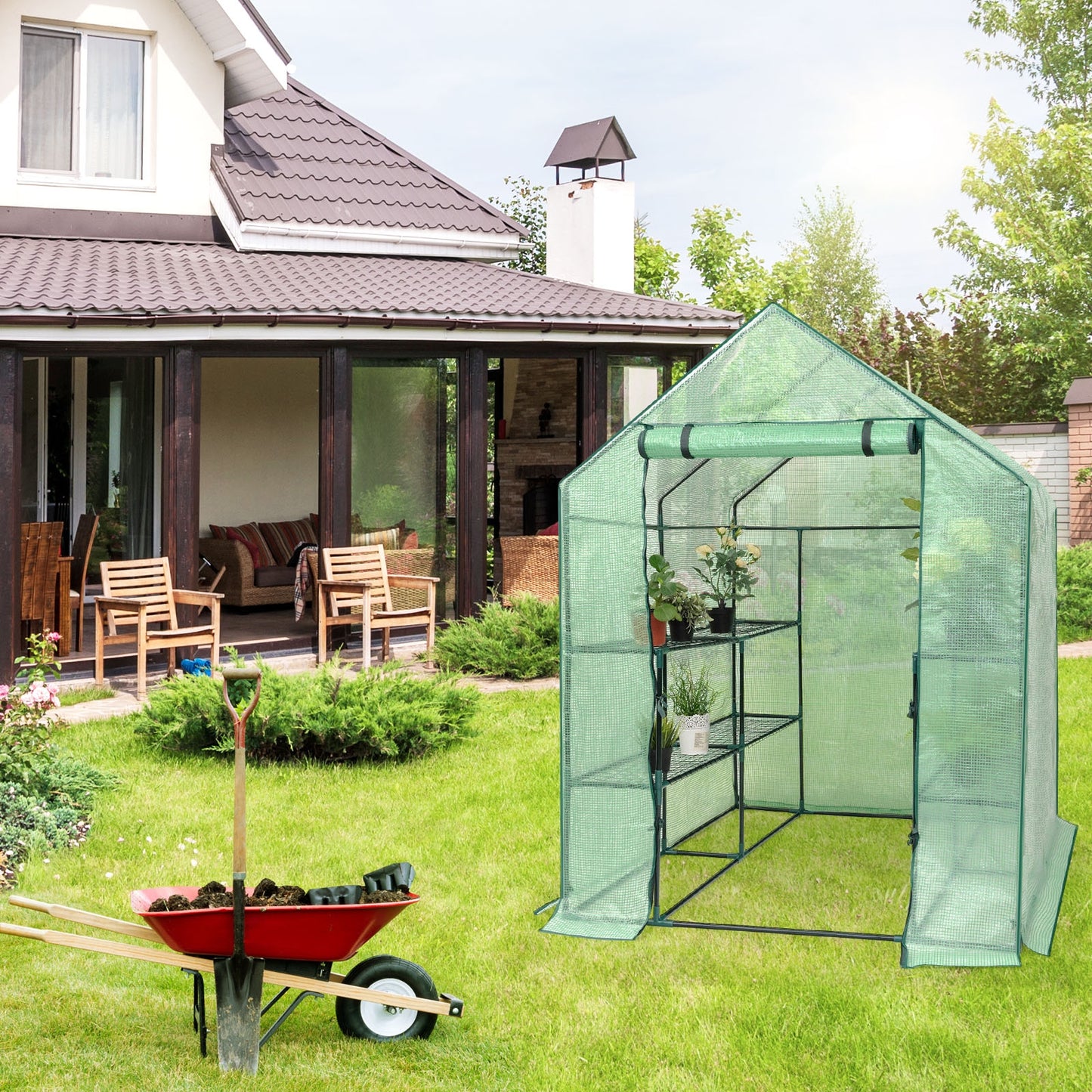 Mini serre de jardinage extérieur à 8 étagères