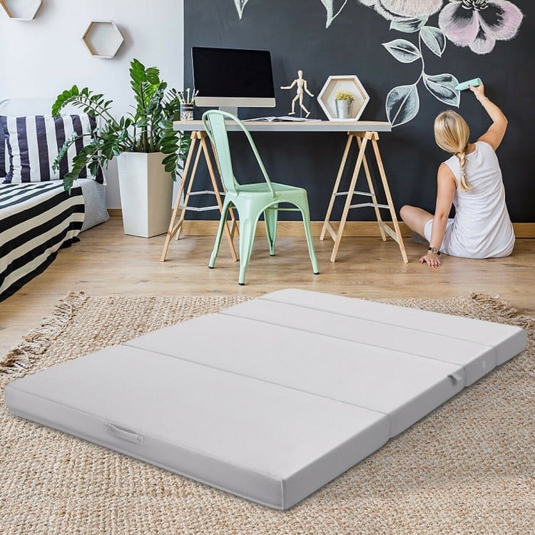 Matelas en mousse pour canapé-lit pliable de 4 pouces avec poignées