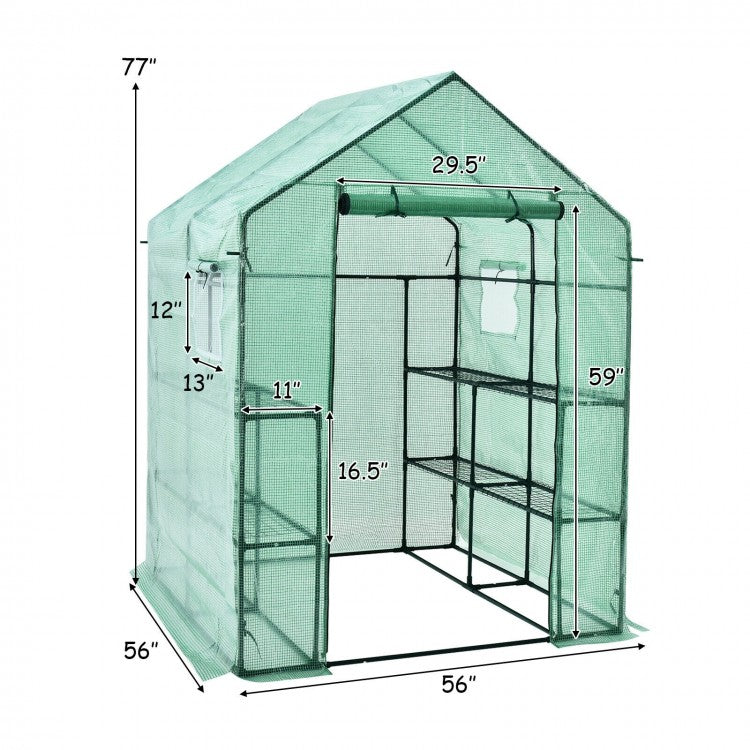 Serre de jardinage de 56 x 56 x 77 pouces avec fenêtres d'observation