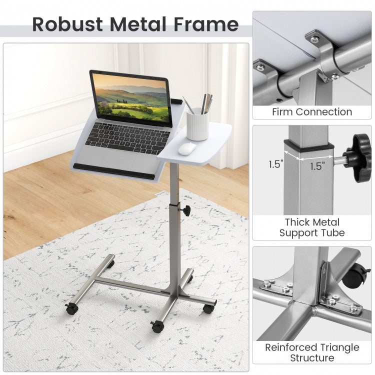 Adjustable Angle Height Rolling Laptop Table