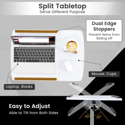 Adjustable Angle Height Rolling Laptop Table