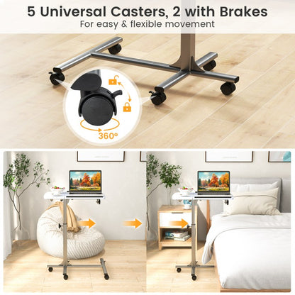 Adjustable Angle Height Rolling Laptop Table