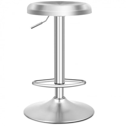 Tabouret de bar pivotant moderne à hauteur réglable avec repose-pieds