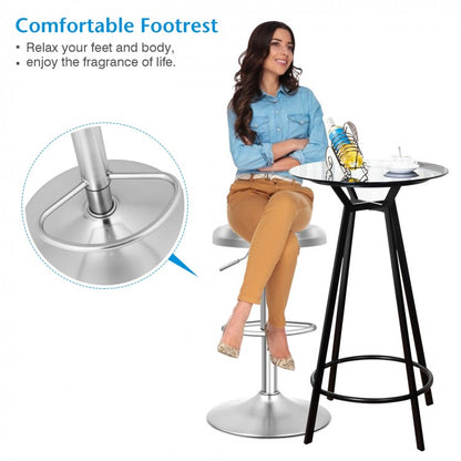 Tabouret de bar pivotant moderne à hauteur réglable avec repose-pieds