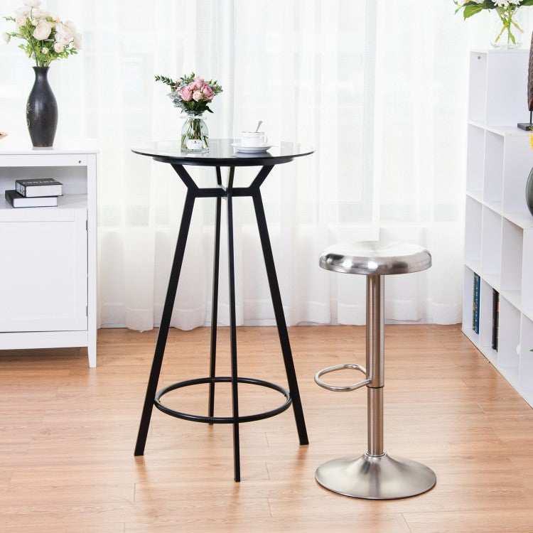 Modern Swivel Adjustable Height Bar Stool with Footrest