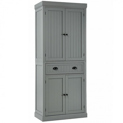 Armoire de rangement de garde-manger de cuisine avec portes, tiroirs et étagères réglables