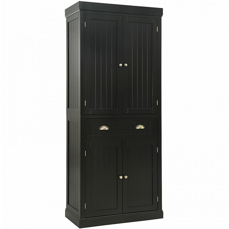 Armoire de rangement de garde-manger de cuisine avec portes, tiroirs et étagères réglables